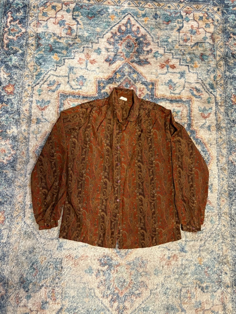 Vintage 70s StyleRite Paisley Button-up Shirt Medium